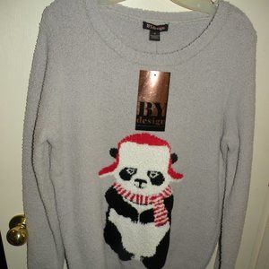 BYDESIGN NWT GRAY SWEATER XL WINTER PANDA CREW